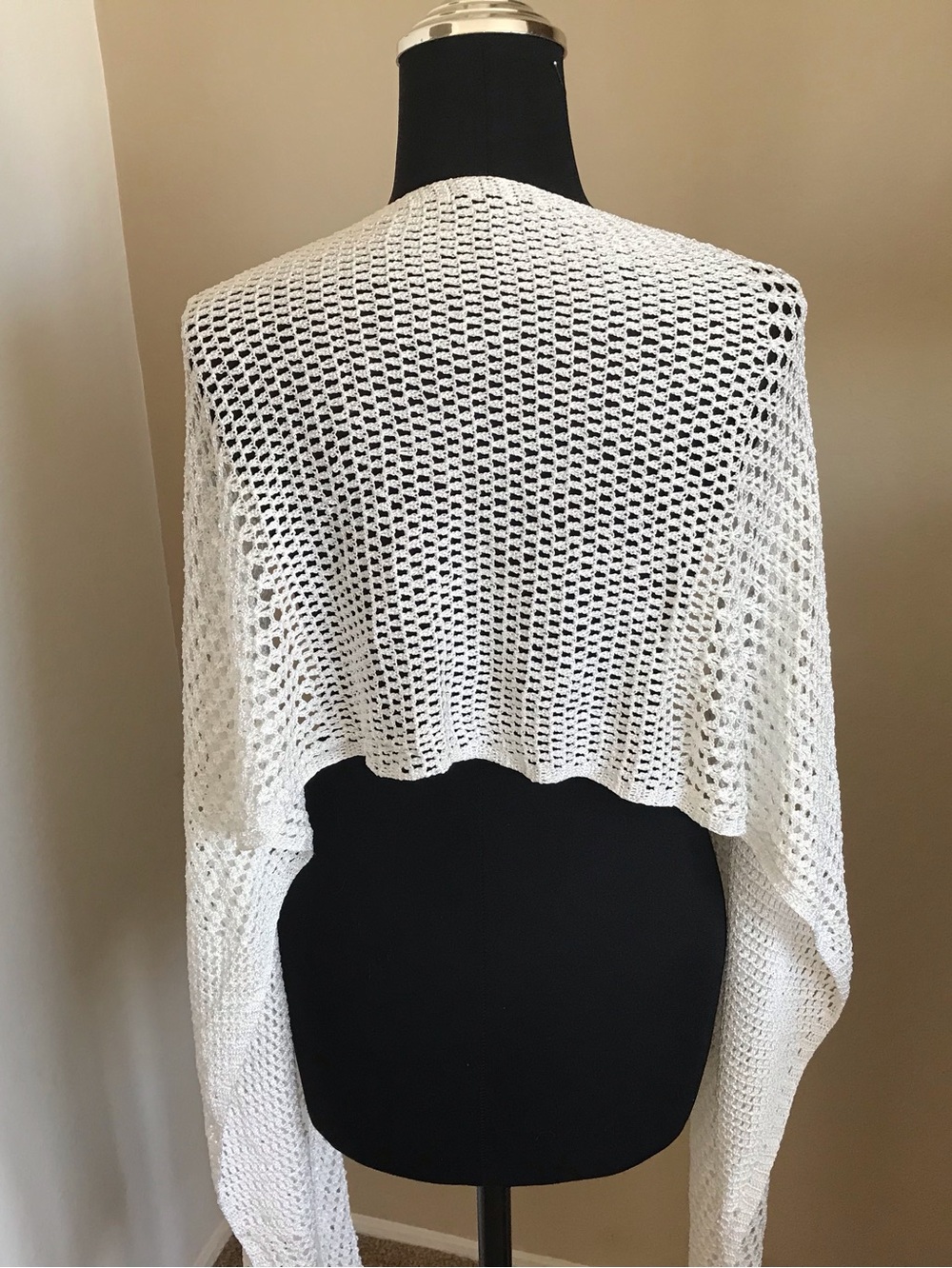 White crochet scarf shawl wrap